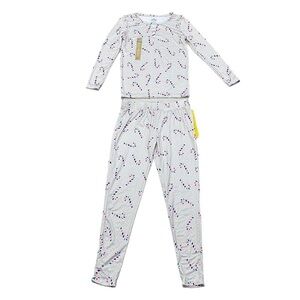 Thereabouts Girls Christmas PJs Pajama & Sock Set NWT Candy Cane Grey Size 12